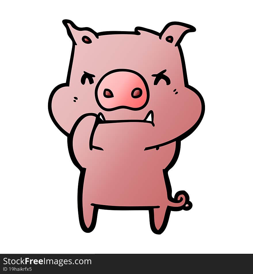 angry cartoon pig. angry cartoon pig