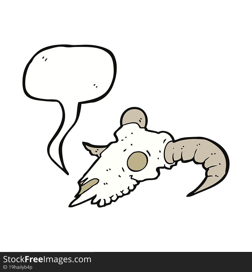 cartoon ram skull with speech bubble