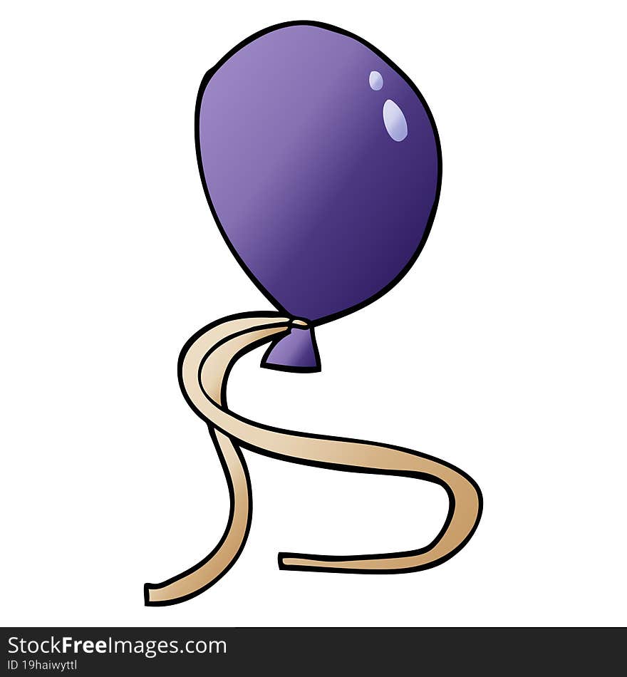 cartoon doodle ballon with string