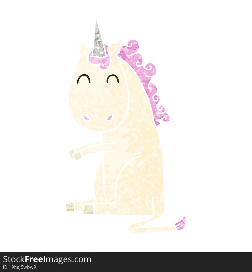 quirky retro illustration style cartoon unicorn