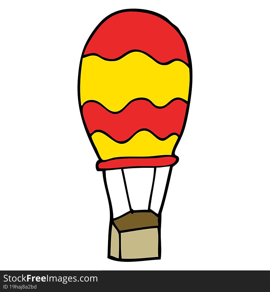 cartoon doodle of a hot air balloon