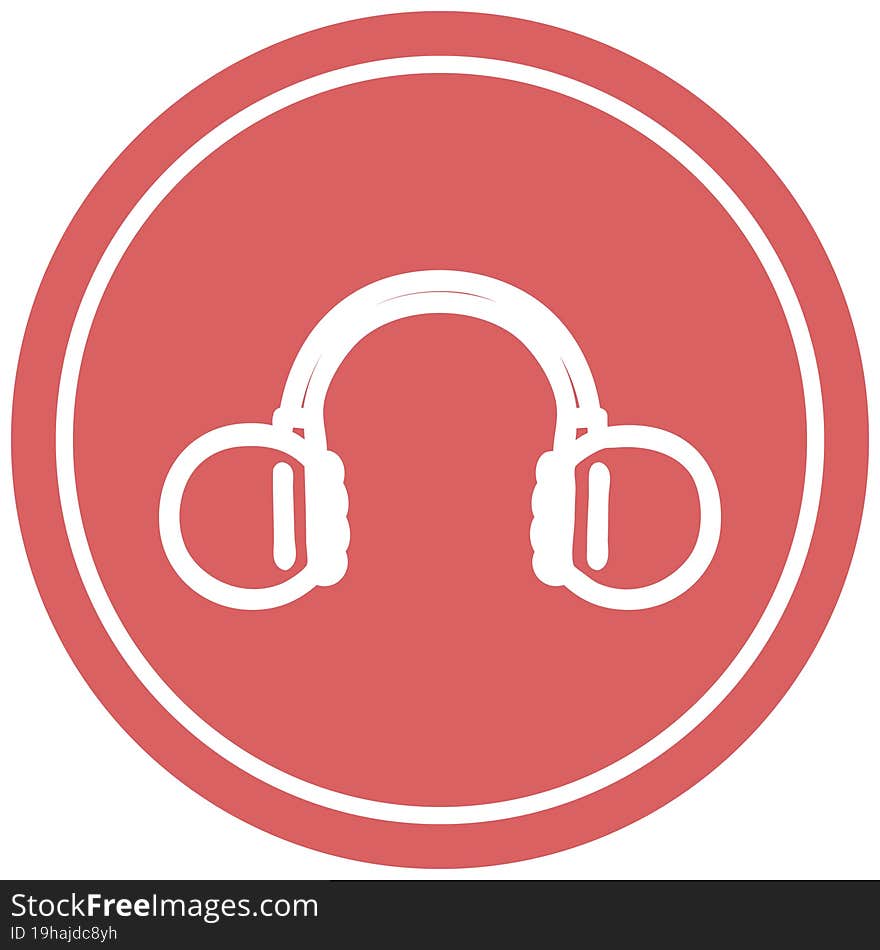 music headphones circular icon