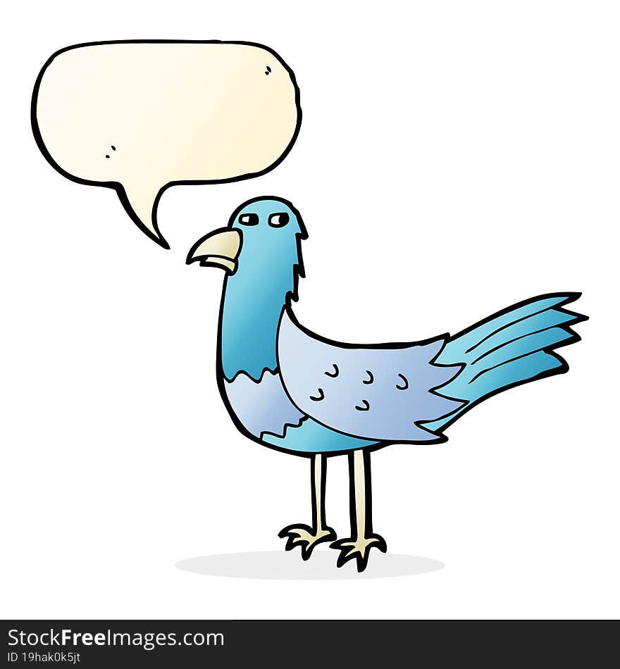 cartoon bird with speech bubble