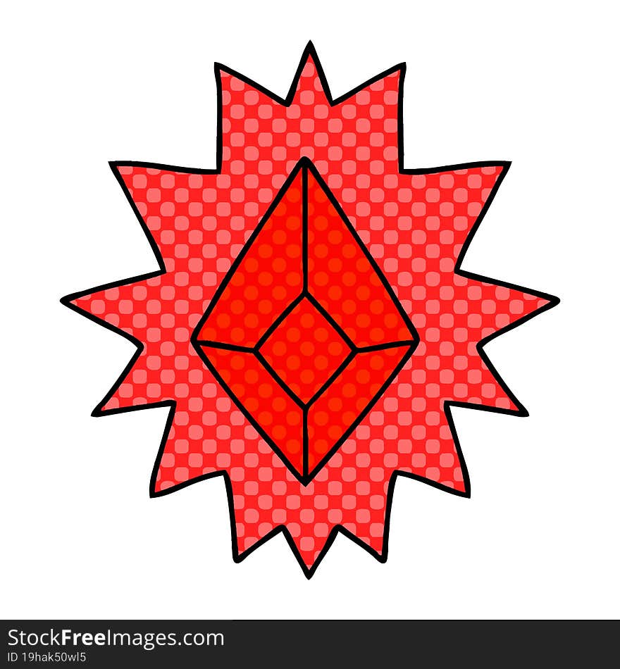 Cartoon Doodle Of A Red Bright Jewel