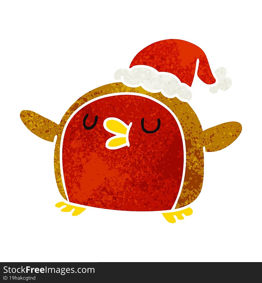 retro cartoon cute kawaii red robin