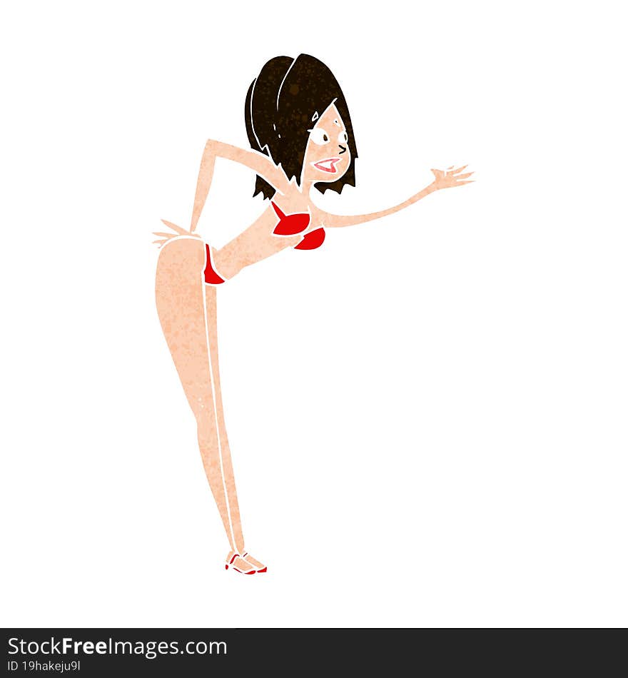 cartoon woman in bikini