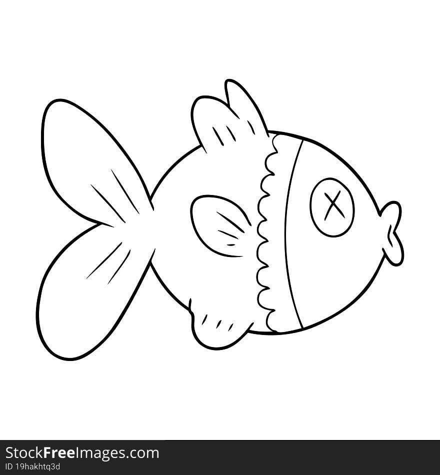 cartoon goldfish. cartoon goldfish