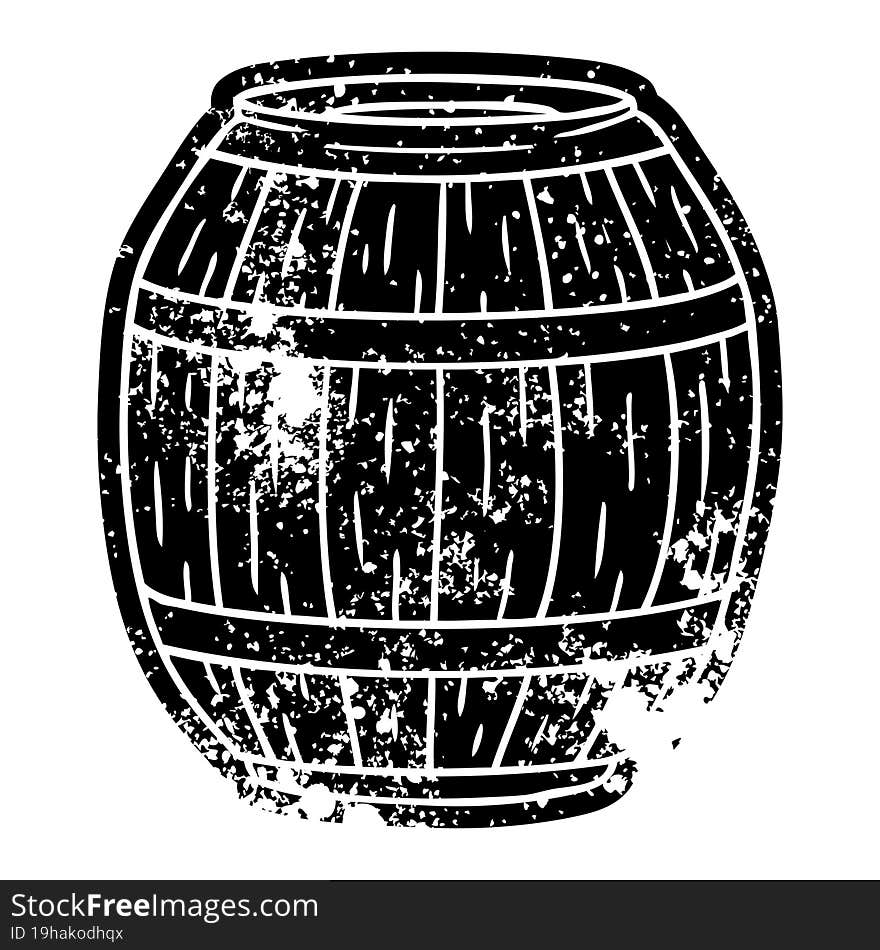 grunge icon drawing of a wooden barrel