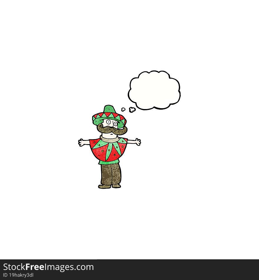 cartoon man in mexican costume