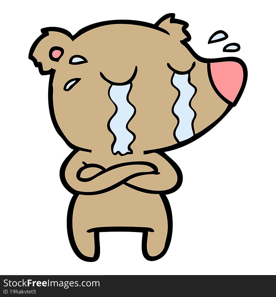 cartoon crying bear. cartoon crying bear