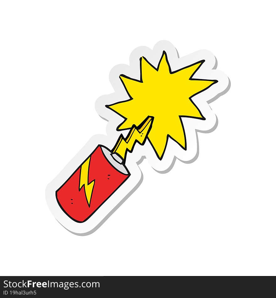 sticker of a cartoon battery