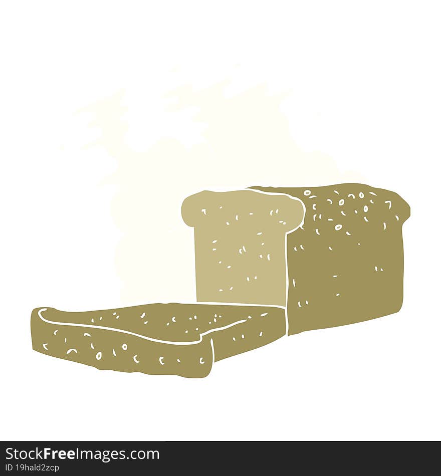 flat color illustration of loaf of bread. flat color illustration of loaf of bread