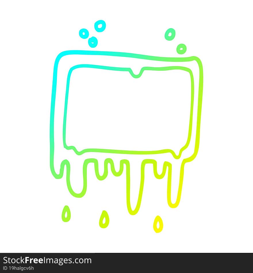 cold gradient line drawing cartoon dripping banner