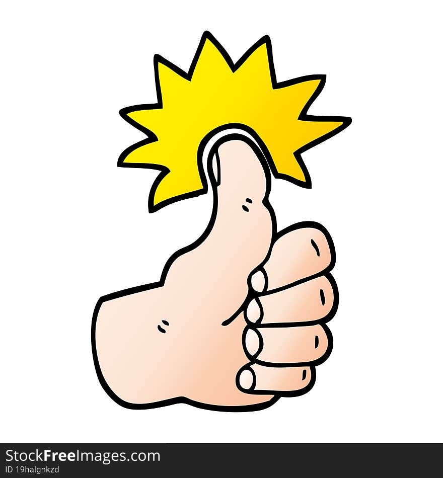 vector gradient illustration cartoon thumbs up symbol