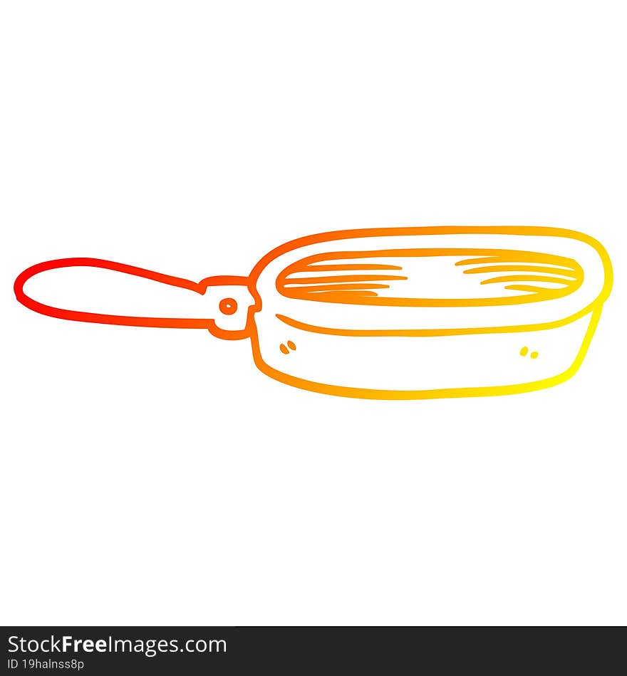 Warm Gradient Line Drawing Cartoon Frying Pan