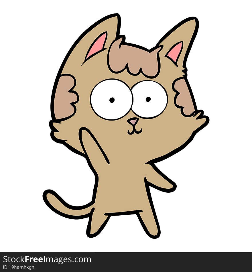 happy cartoon cat. happy cartoon cat