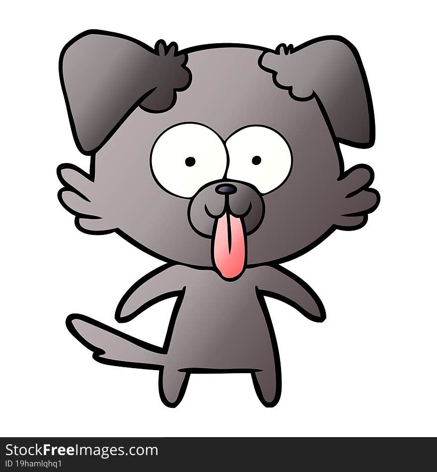 cartoon dog with tongue sticking out. cartoon dog with tongue sticking out