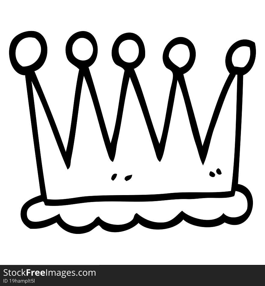 Simple Line Drawing Cartoon Crown