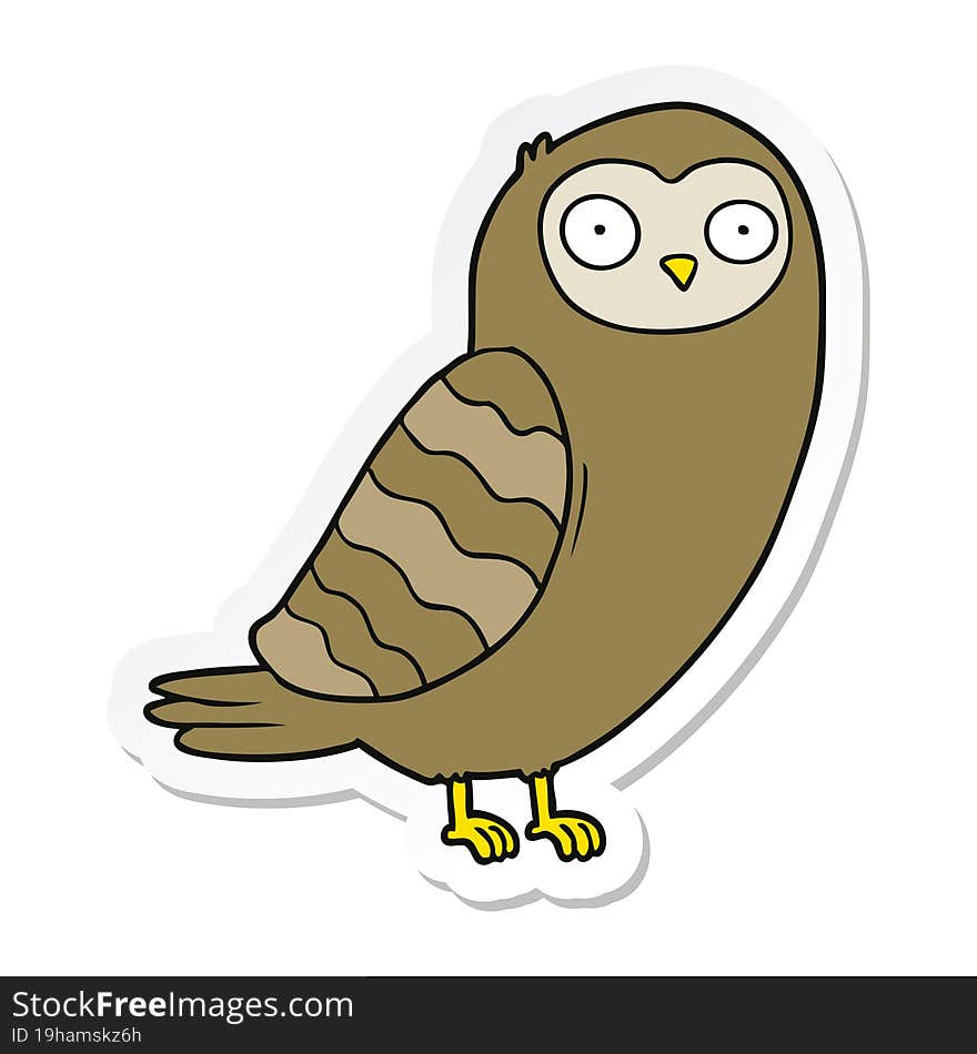 sticker of a cartoon owl