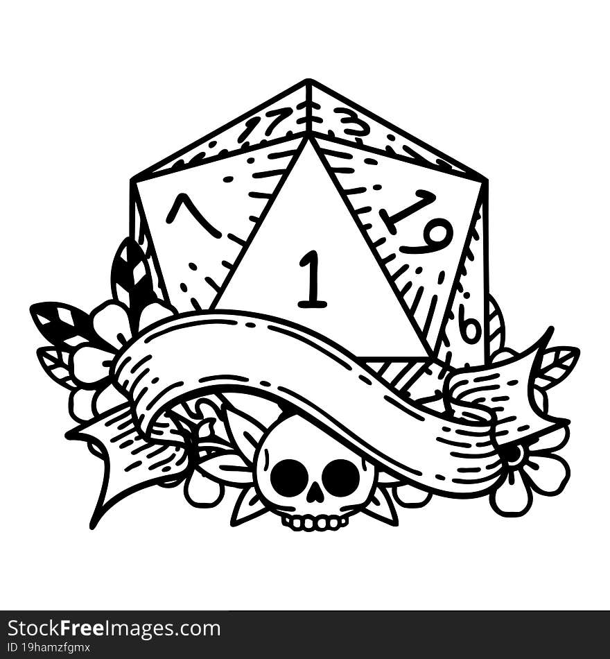 natural one d20 dice roll illustration