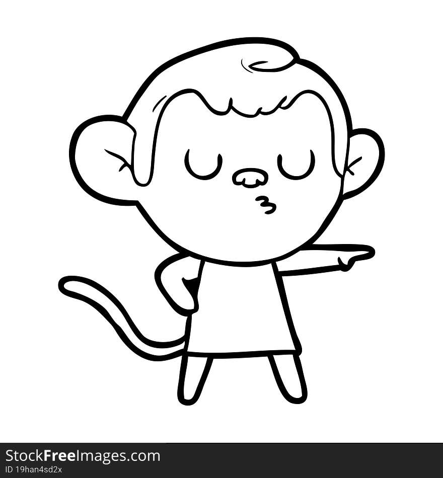 cartoon calm monkey. cartoon calm monkey