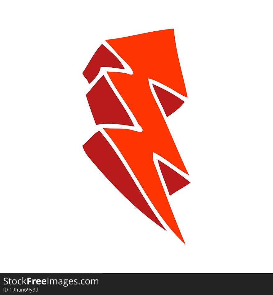 cartoon doodle lightning bolt symbol