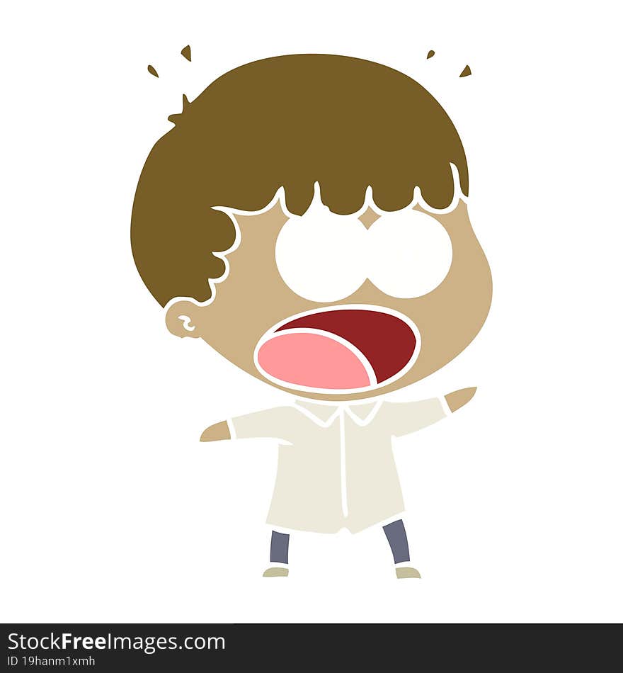 flat color style cartoon shocked man