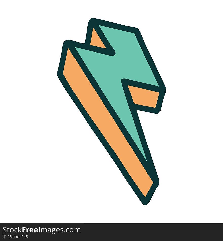 tattoo style icon of lightning  bolt