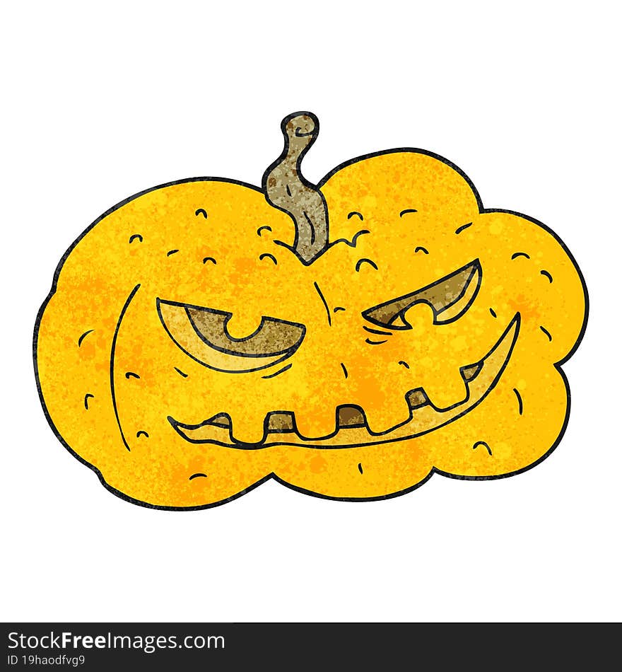 freehand textured cartoon halloween pumpkin