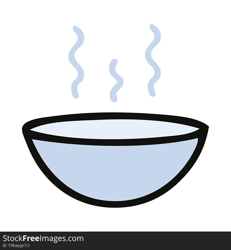 cute cartoon of a hot soup. cute cartoon of a hot soup