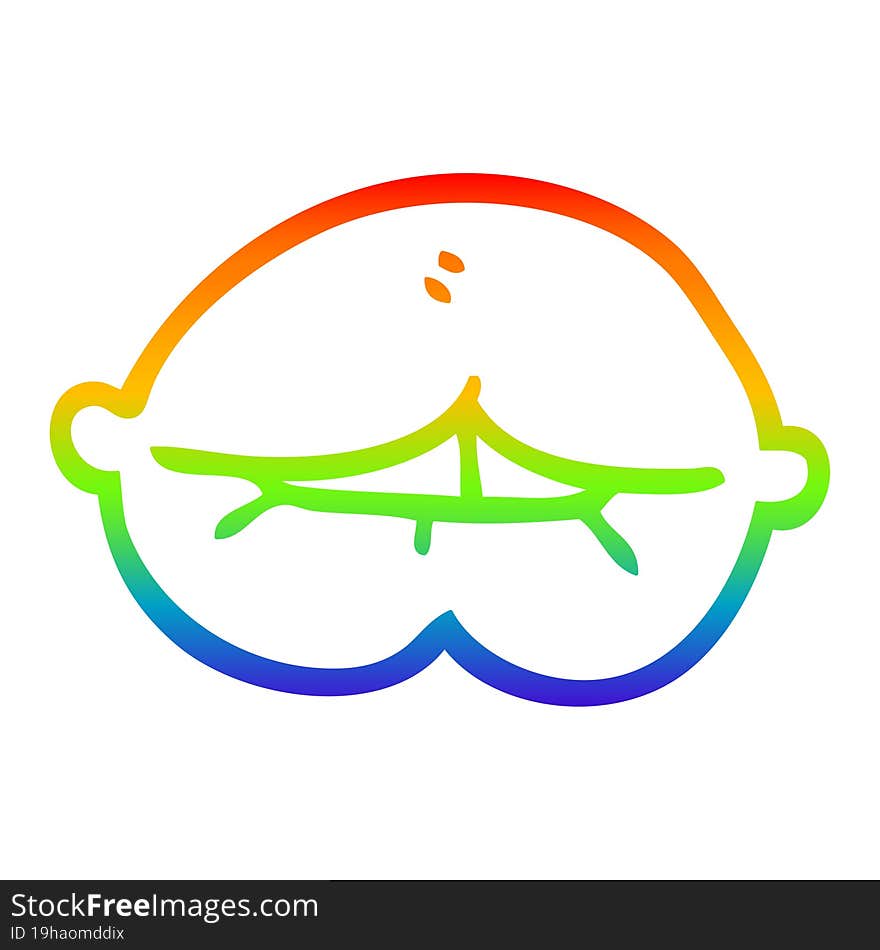 rainbow gradient line drawing of a cartoon mouth biting lower lip