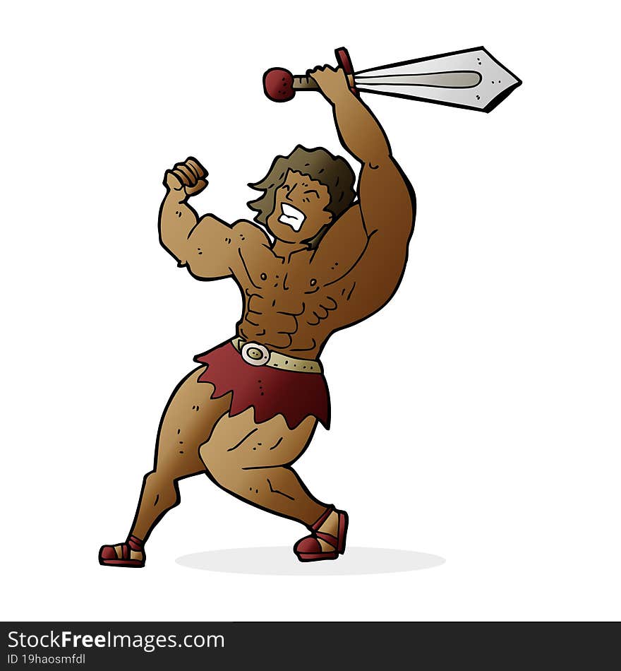 cartoon barbarian hero