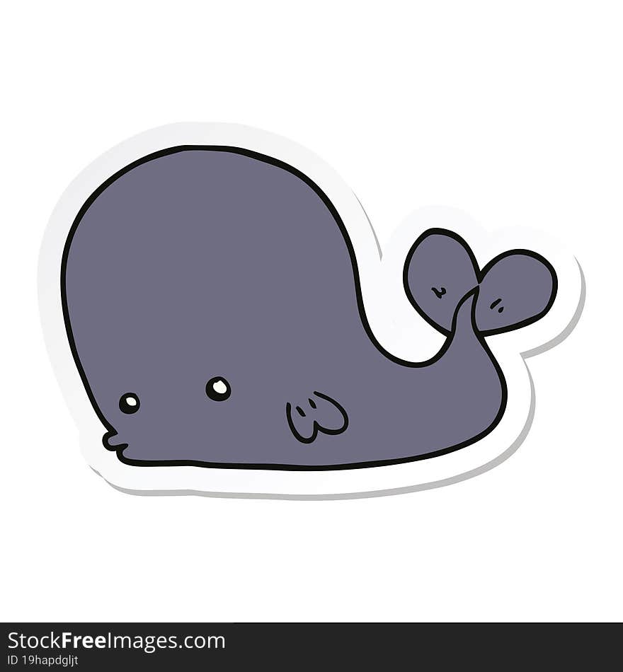 sticker of a cartoon whale