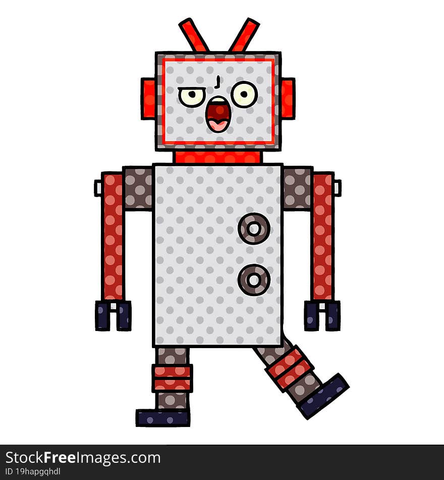 comic book style cartoon of a robot