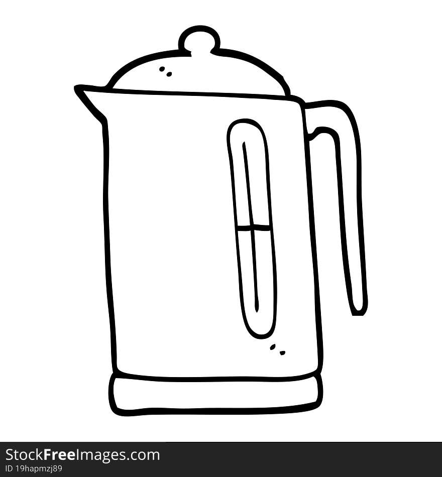 Black And White Cartoon Kettle