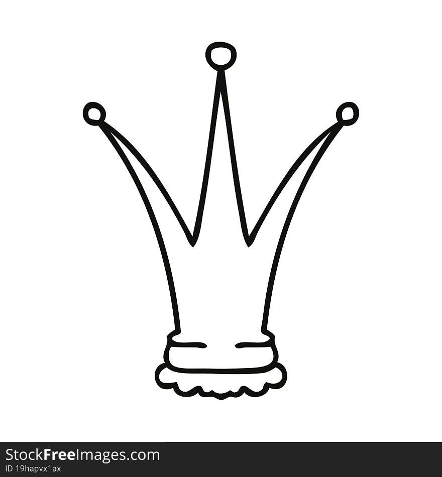 quirky line drawing cartoon gold crown