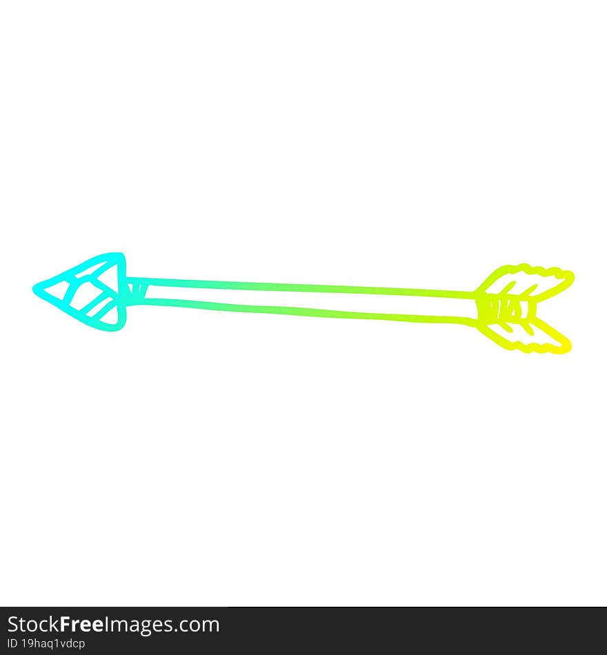 cold gradient line drawing cartoon arrow