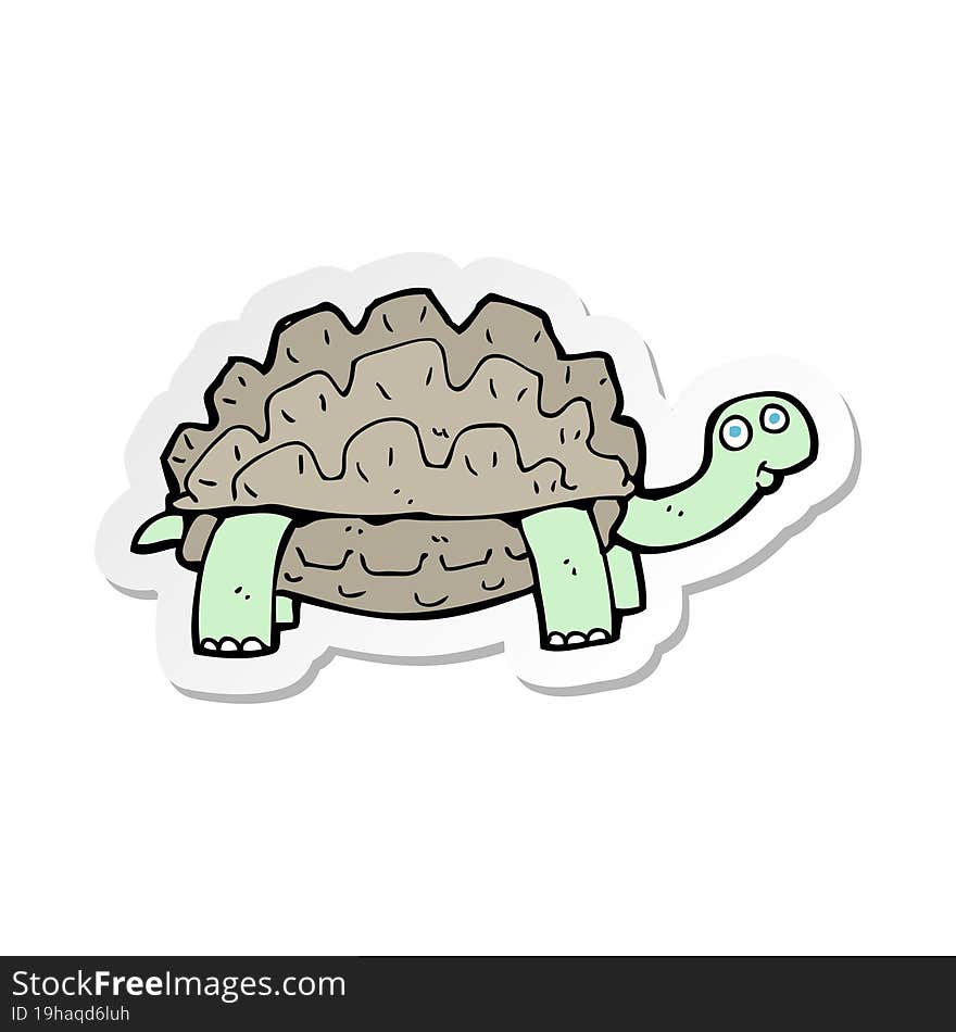 sticker of a cartoon tortoise