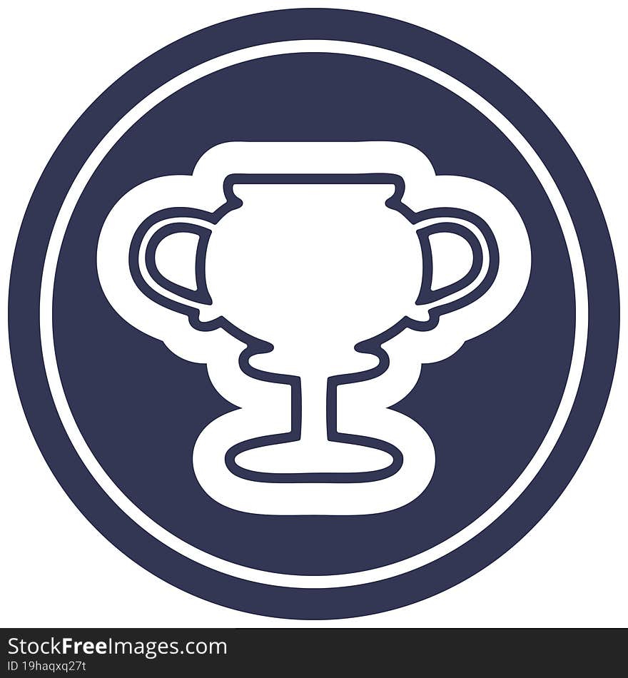 trophy cup circular icon