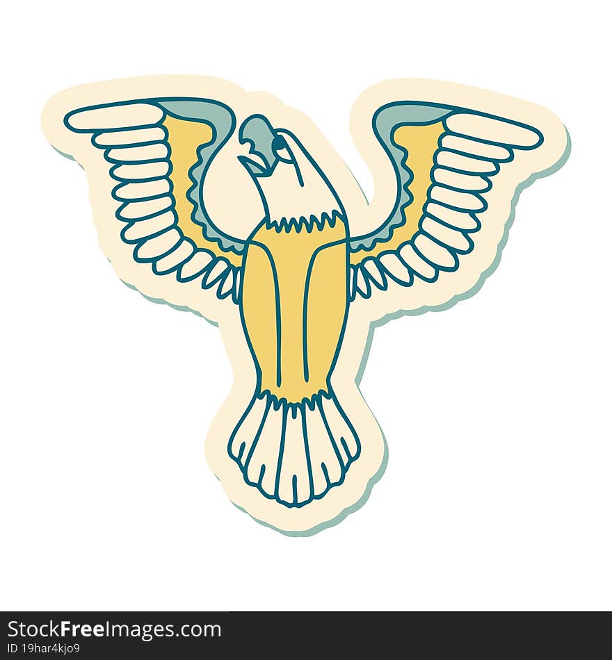 Tattoo Style Sticker Of An American Eagle