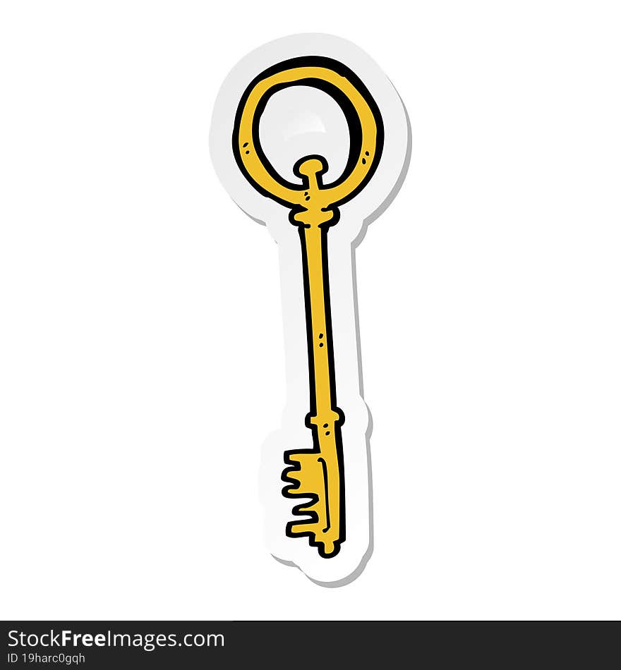 Sticker Of A Cartoon Key