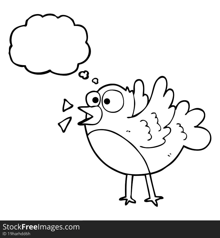 Thought Bubble Cartoon Bird