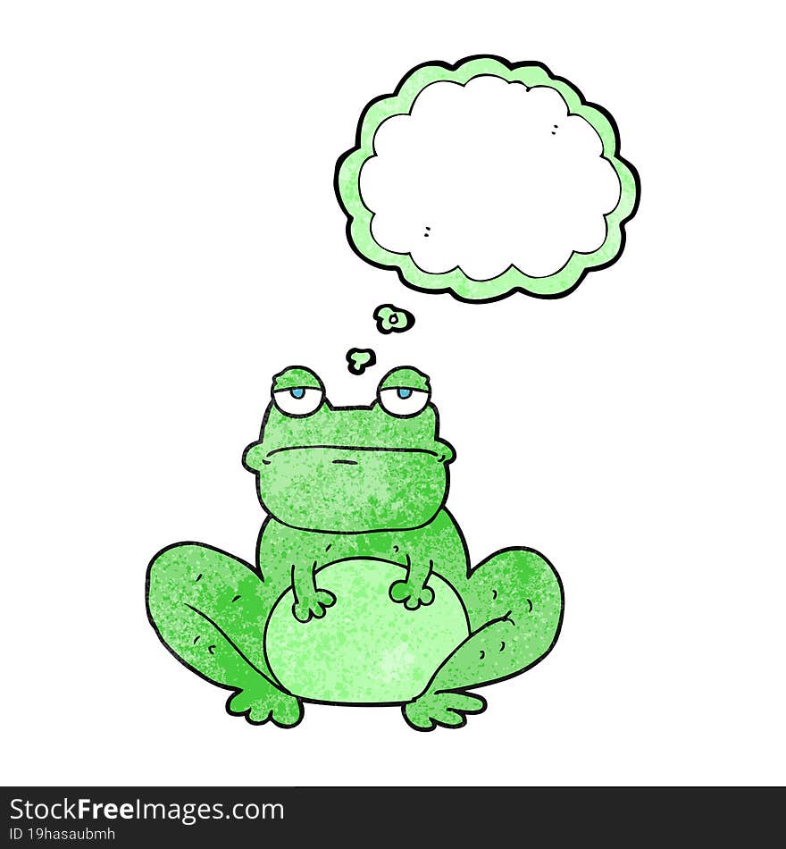 thought bubble textured cartoon frog