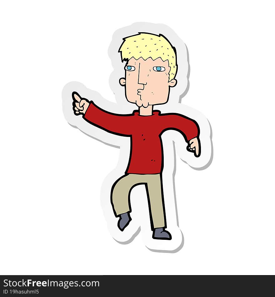 Sticker Of A Cartoon Dancing Man