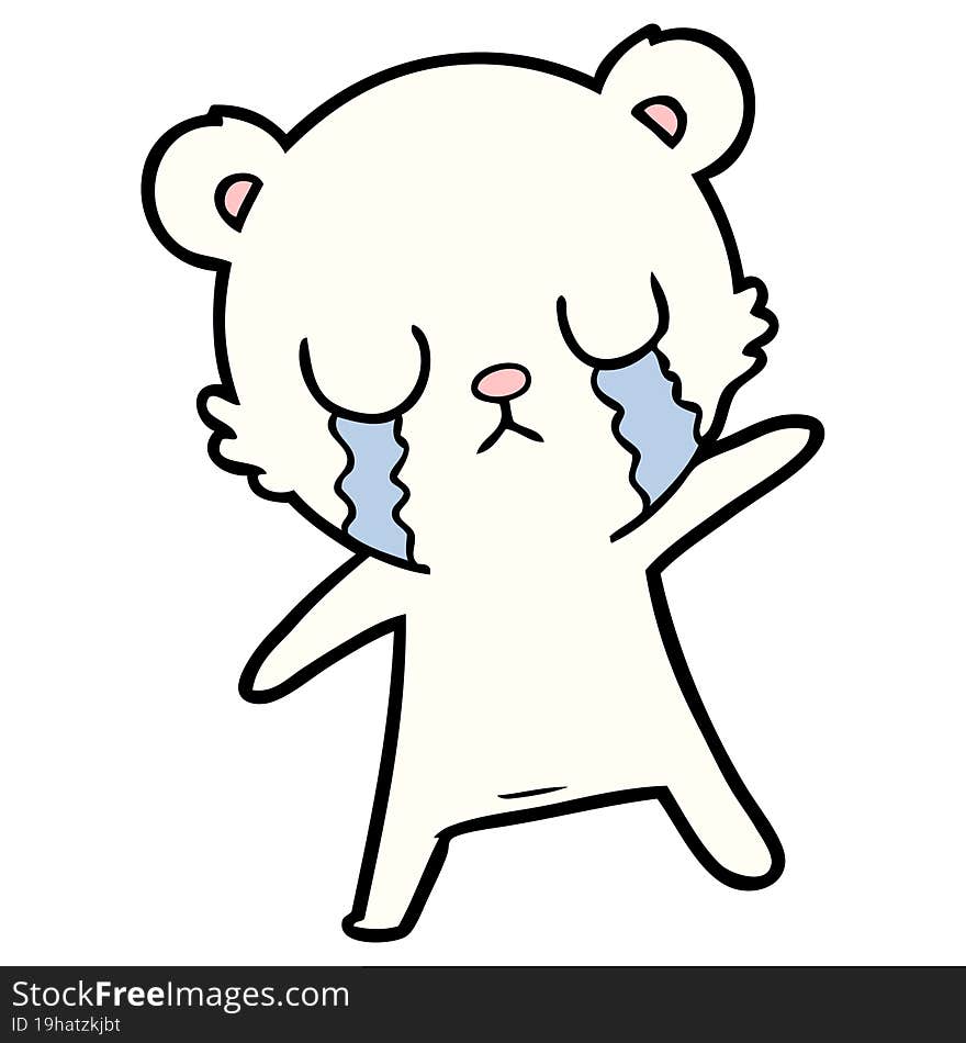 crying polar bear cartoon. crying polar bear cartoon