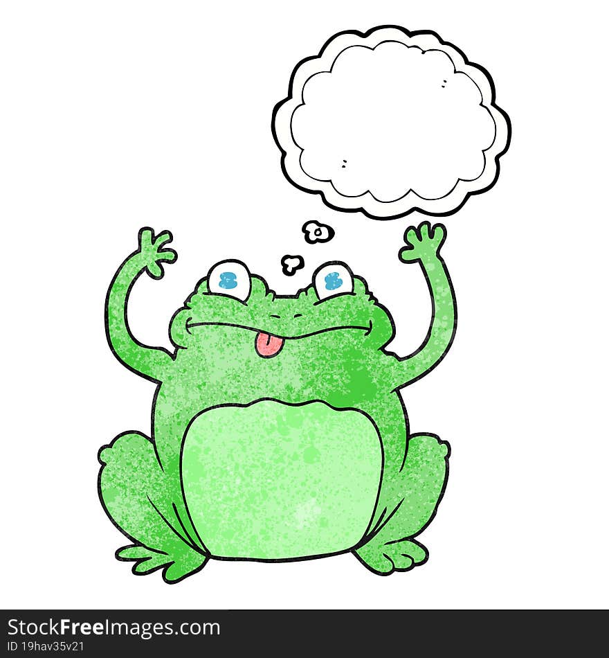 thought bubble textured cartoon funny frog