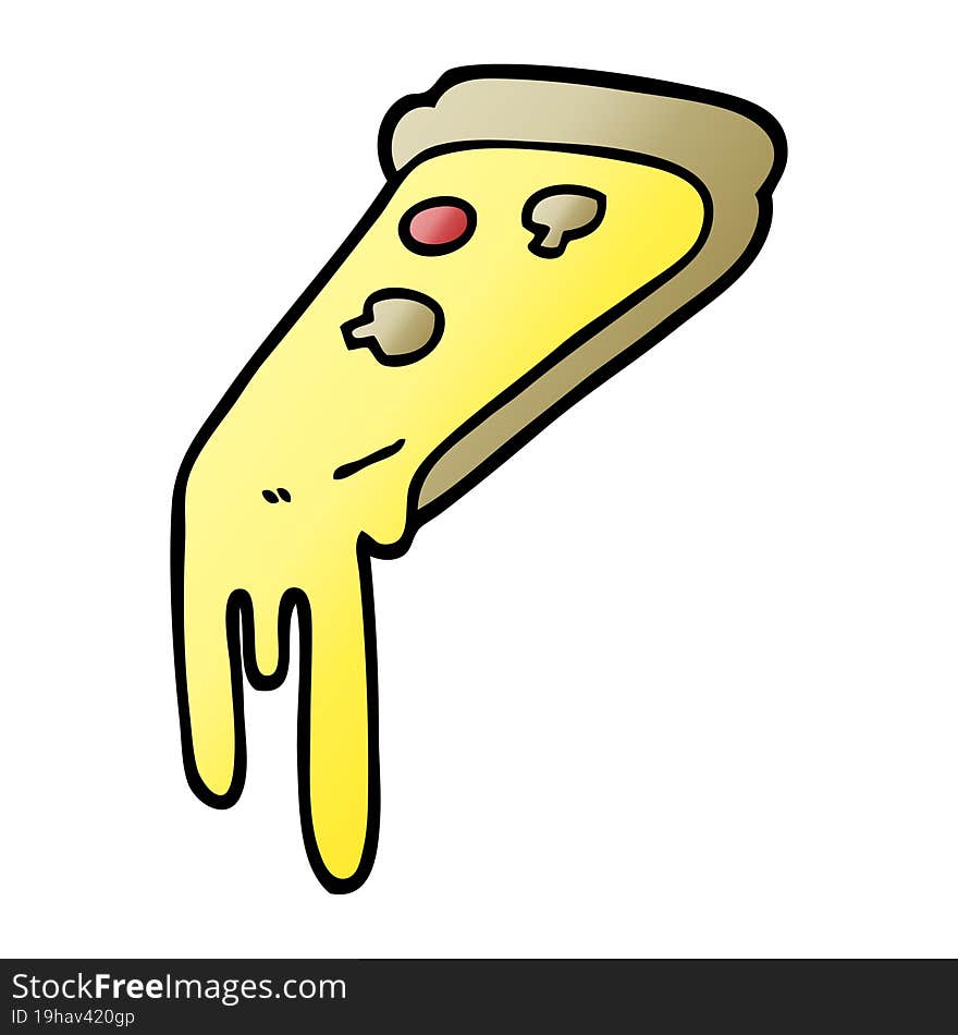 vector gradient illustration cartoon pizza slice