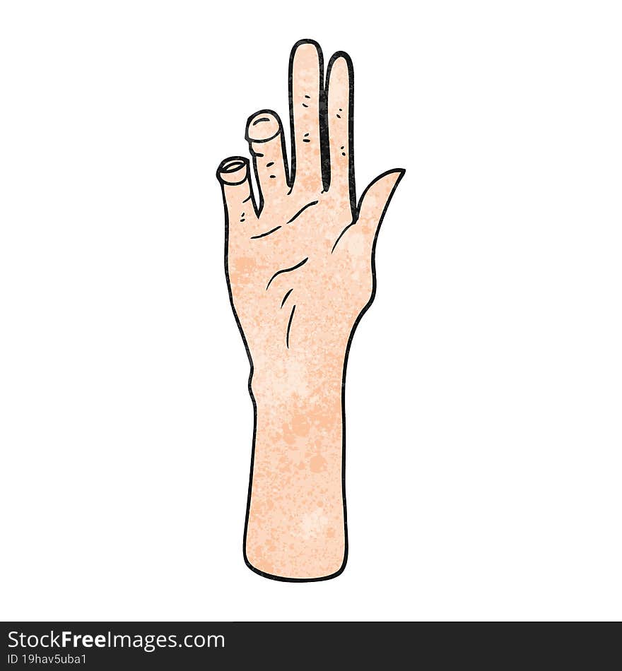 textured cartoon reaching hand