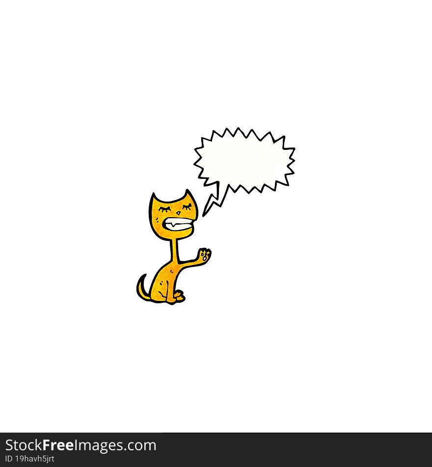 Cartoon Cat With Speech Bubble