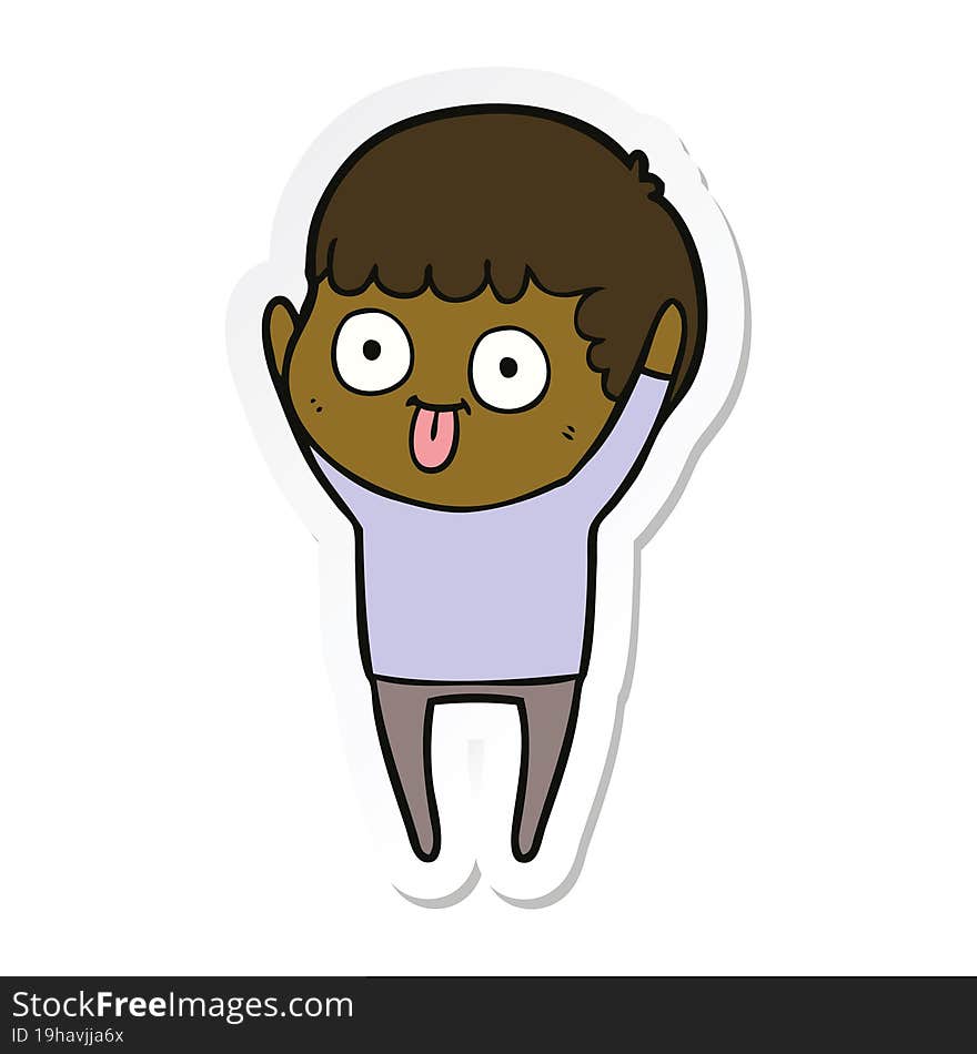 sticker of a cartoon man staring